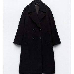 Zara Black Soft Oversized Coat XS